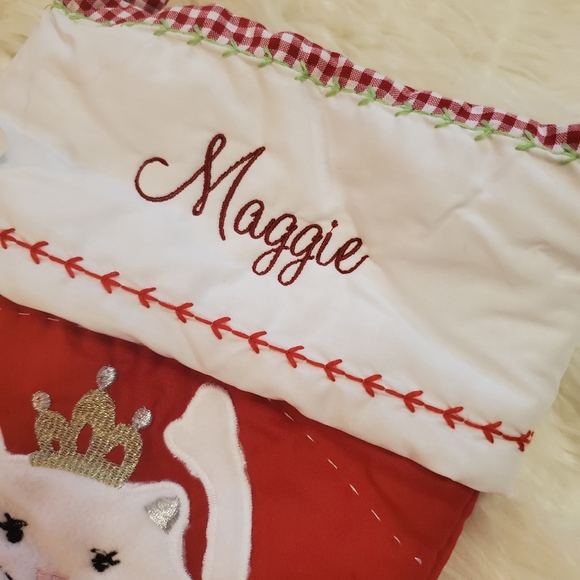 Pottery Barn Dancing Kitty Quilted Holiday Stocking - "Maggie" - Picture 2 of 8